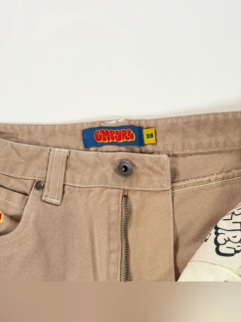 Empyre Khaki Double Knee Skateboarding Pants Size 30x26 Tan Baggy Work Carpenter